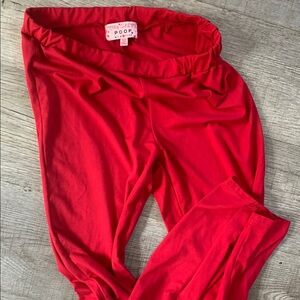 Poof! Kids Red Leggings